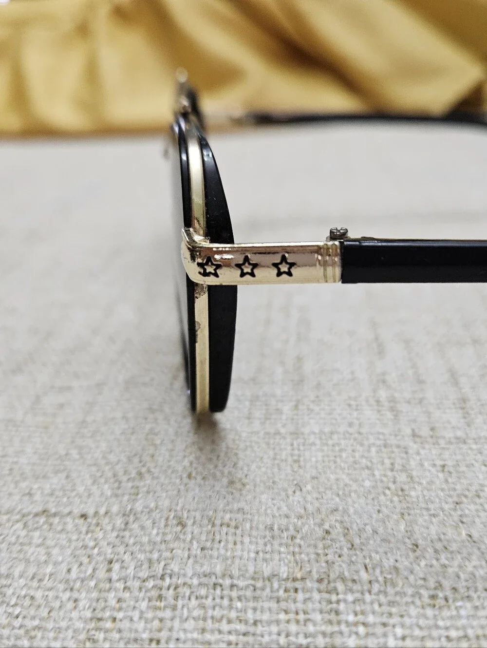 Gold Frame Black Lens Women's Sunglasses